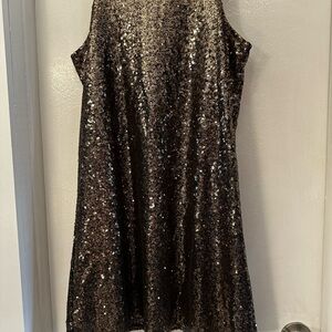 Cecico Metallic gold Sequin Sleeveless Party Dress